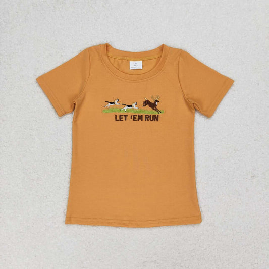 Summer Baby Boys  Let Em Run Short Sleeve T-shirt Top