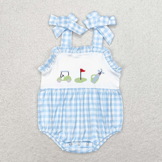 Baby Girls Golf Blue Gingham Strap Dress