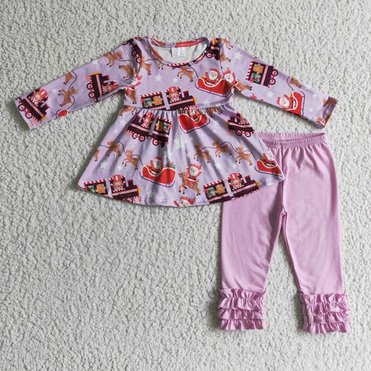 Toddler Baby Girls Christmas Pink Icing Pants Set