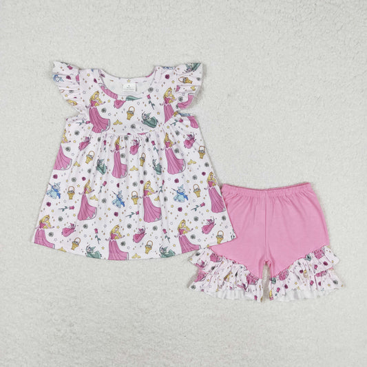 Baby Girls Princess Tunic Pearl Top Ruffle Shorts Set Preorder