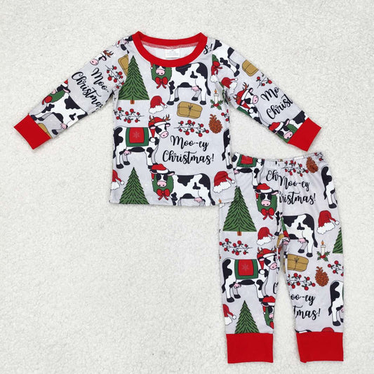 Kids Boys Christmas Cow Pajama Set