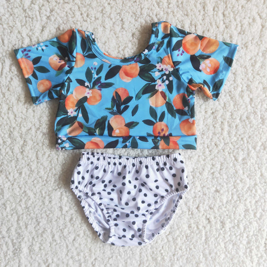 Girls Peach Swimsuit Set