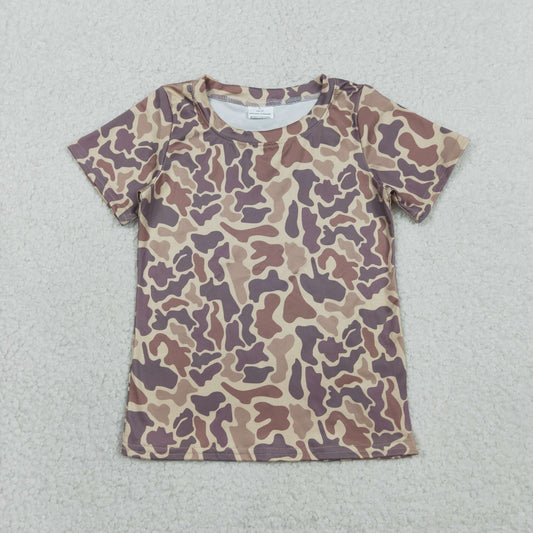 BT1714 Baby Boys Light Brown Camo Short Sleeve T-shirt Top