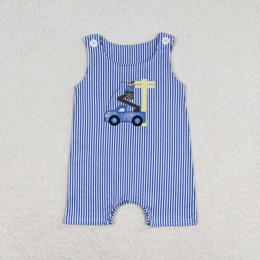 SR1102 Newborn Baby Boys Workers Embroidery  Romper