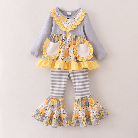 3 MOQ Baby Girls Vintage Floral Boutique Outfit Pre-order