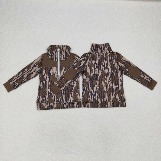 Baby Boys Green Camo Long Sleeve Pullover Top