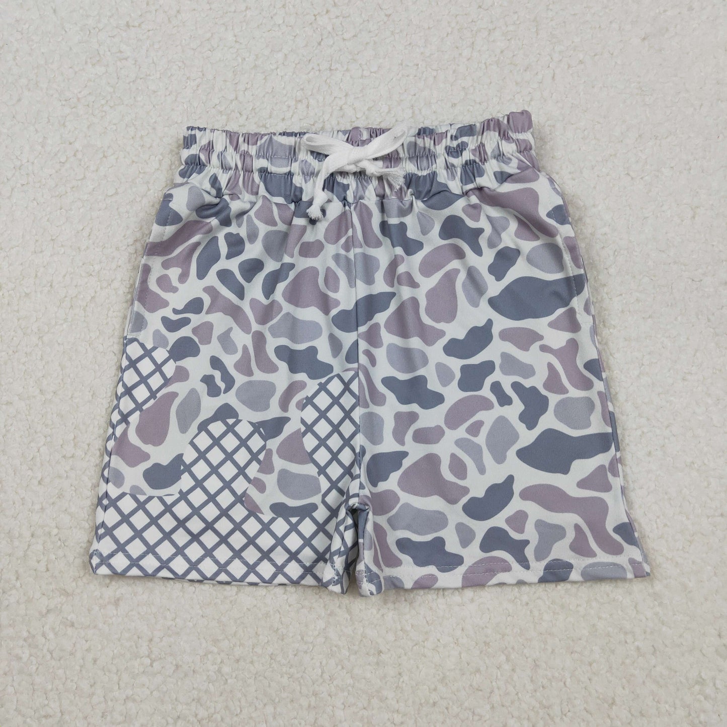 Sibling Baby Boys Hunting Camo Ice Cream Drip Shorts With Pocket