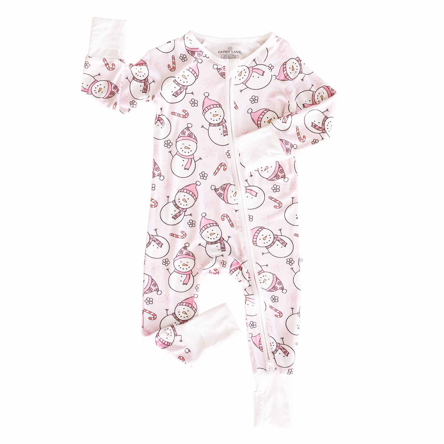 (3MOQ) SNOWMAN SNUGGLES CONVERTIBLE ZIP ROMPER