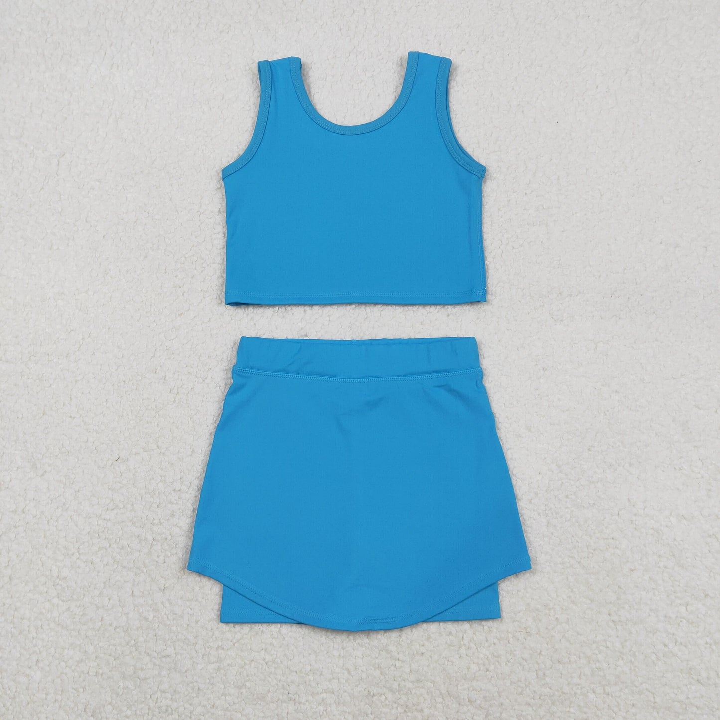 GSD2659 Baby Girls Blue Sleeveless Tank Top Skort Set
