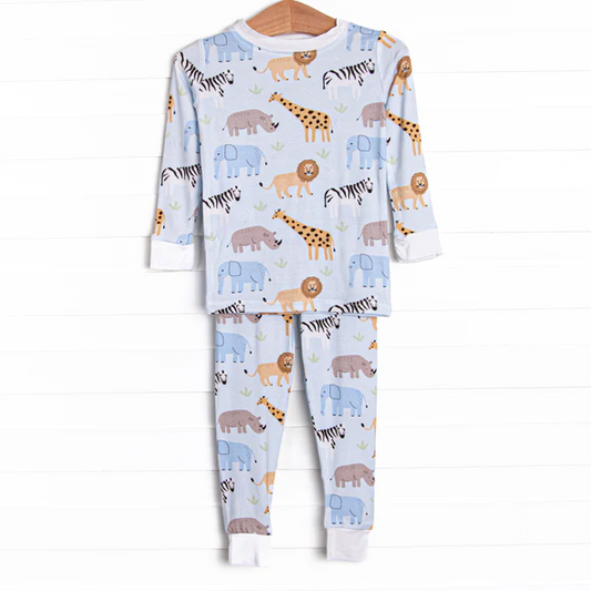 Kids Boys Zoo Pajama Set Blue Pre-order 3 MOQ