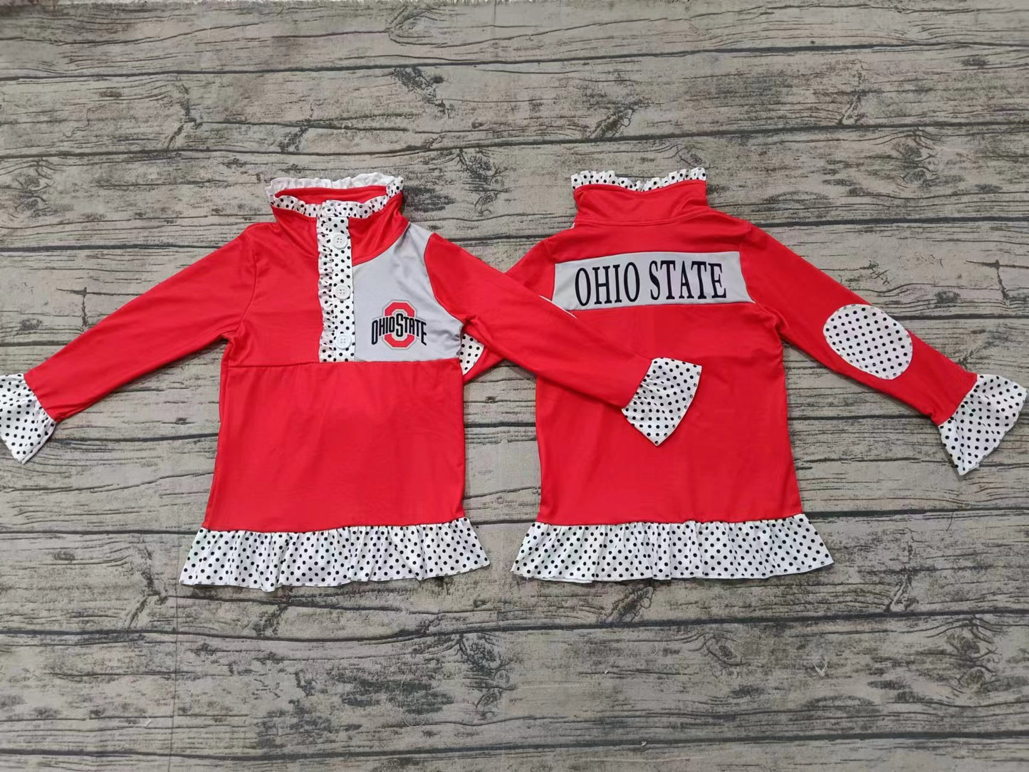 Baby Girls Sport Team Ohio State  Long Sleeve Pullover Top 5 MOQ Preorder