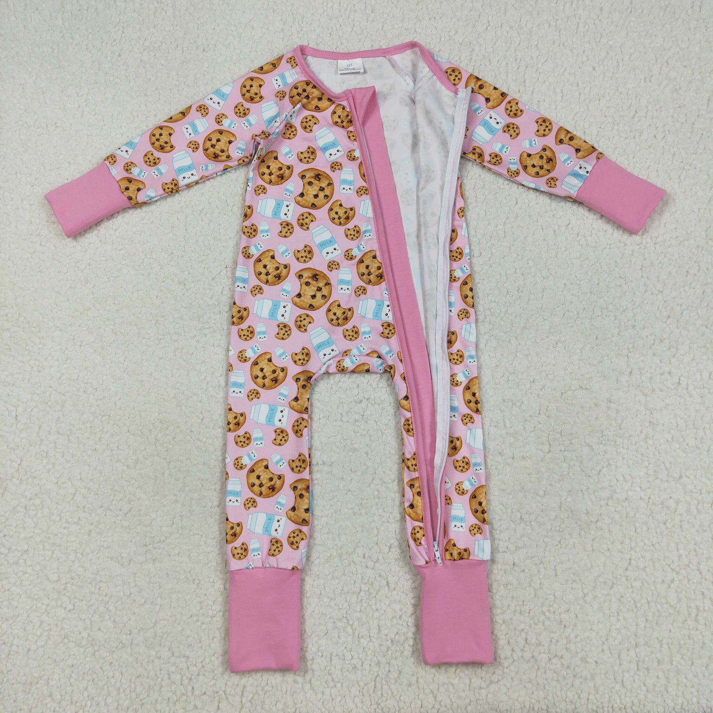 Baby Sibling Cake Milk Long Sleeve Zippy Romper