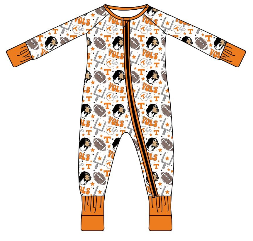 Baby Boys Sport Team T Vols Long Sleeve Zipper Romper Preorder 3 MOQ