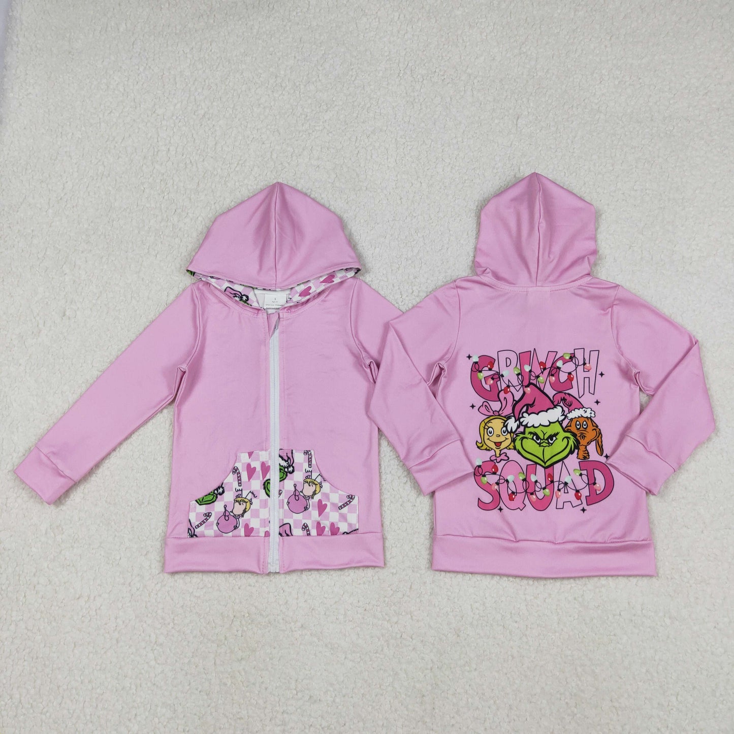 Toddler Girls  Christmas Zipper Long Sleeve Hoodie Top
