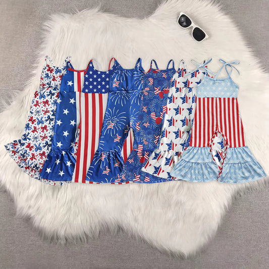 Baby Girls Sister Sibling July 4th Jumpsuit