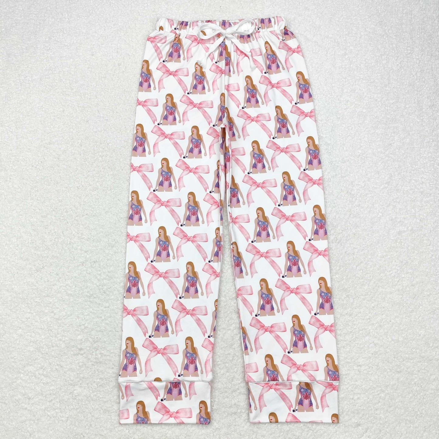 P0598 Adult Women Halloween Singer Pink Bow Pants