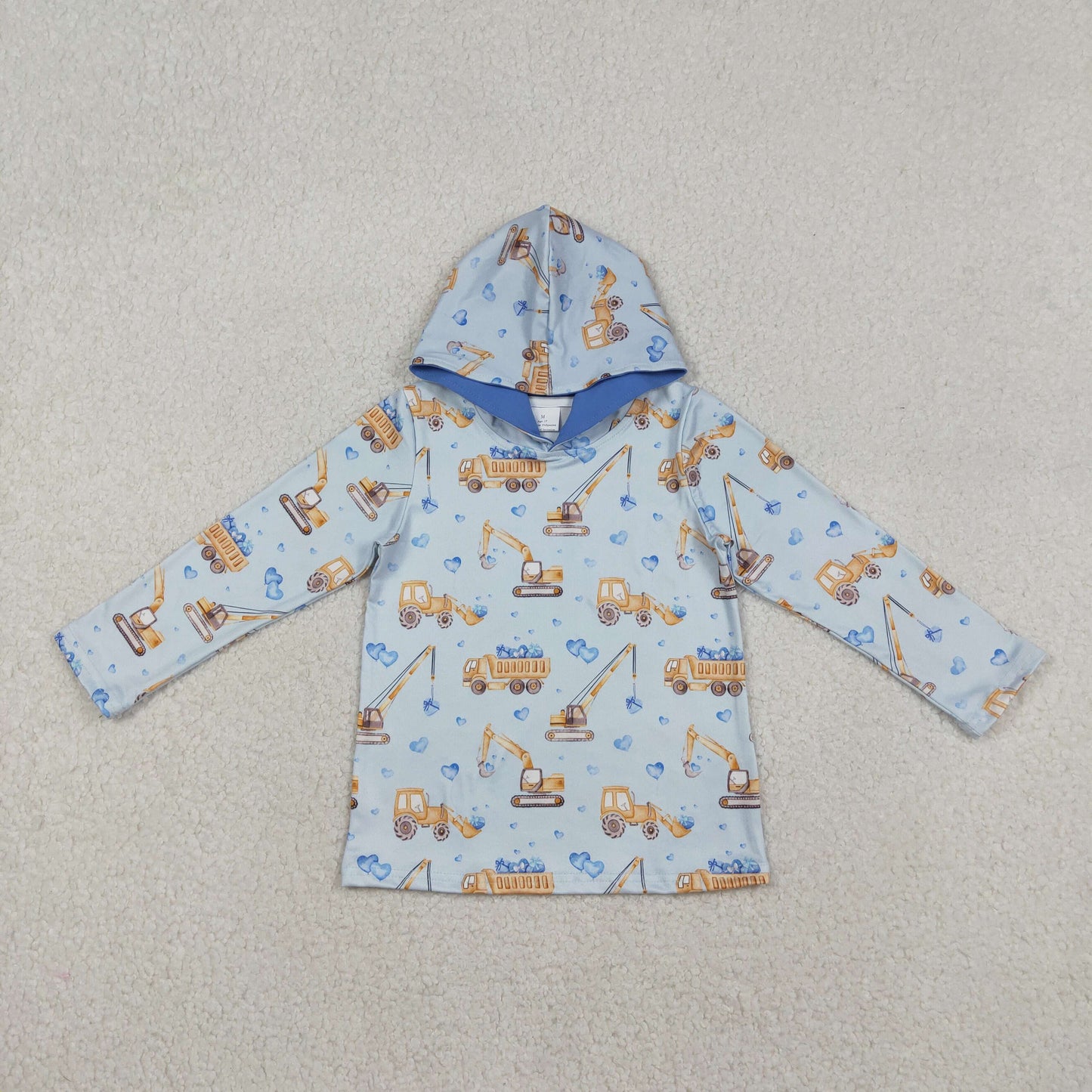 BT1509 Baby Boys  Heart Construction Long Sleeev Hoodie
