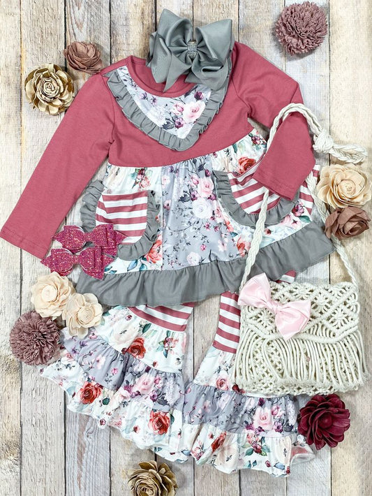 3 MOQ Baby Girls Fall Vintage Outfit Preorder