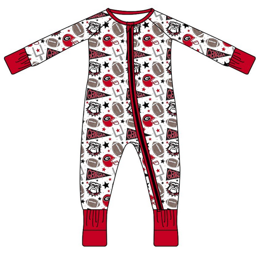 Baby Boys Sport Team Long Sleeve Zipper Romper Preorder 3 MOQ