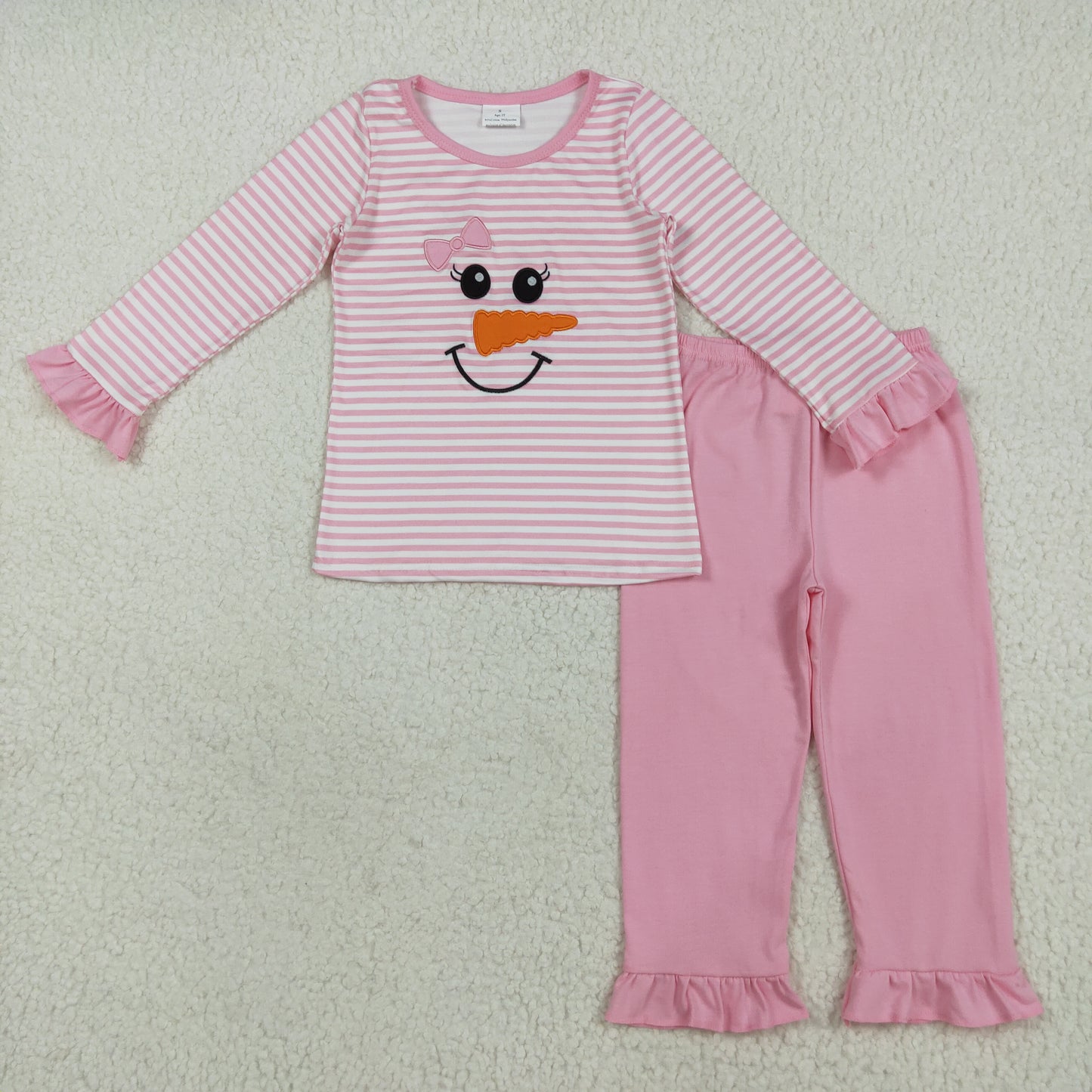 GLP2520 Kdis Girls Snowman Pink Set