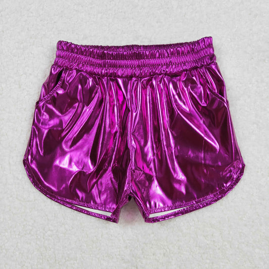 Baby Girls Hot Pink Leather Pockets Shorts