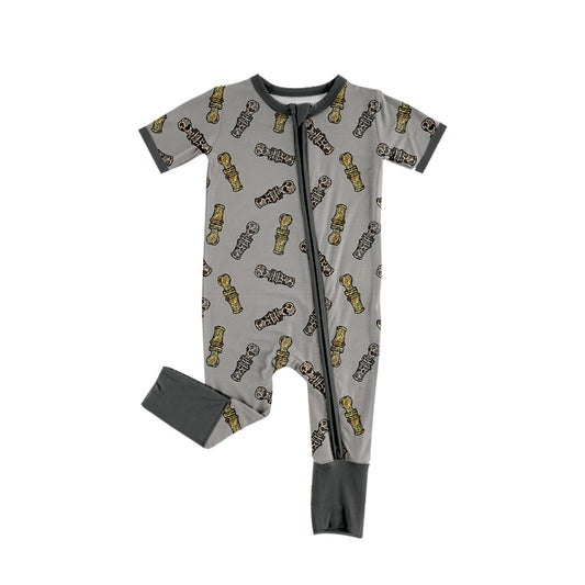 3 MOQ Baby Boys Duck Call Short Sleeve Zip Romper Pre-oreder