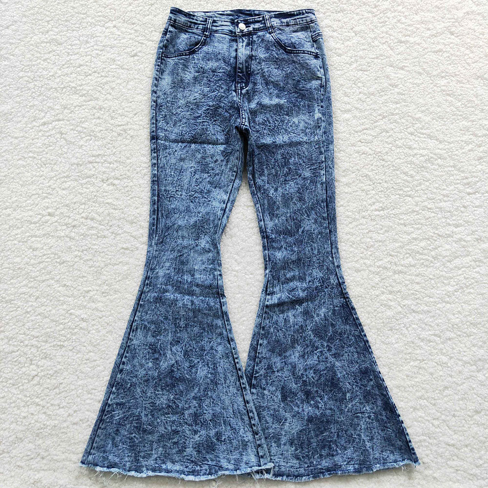 Adult Women Bell Bottom Denim Jeans Pants Trousers