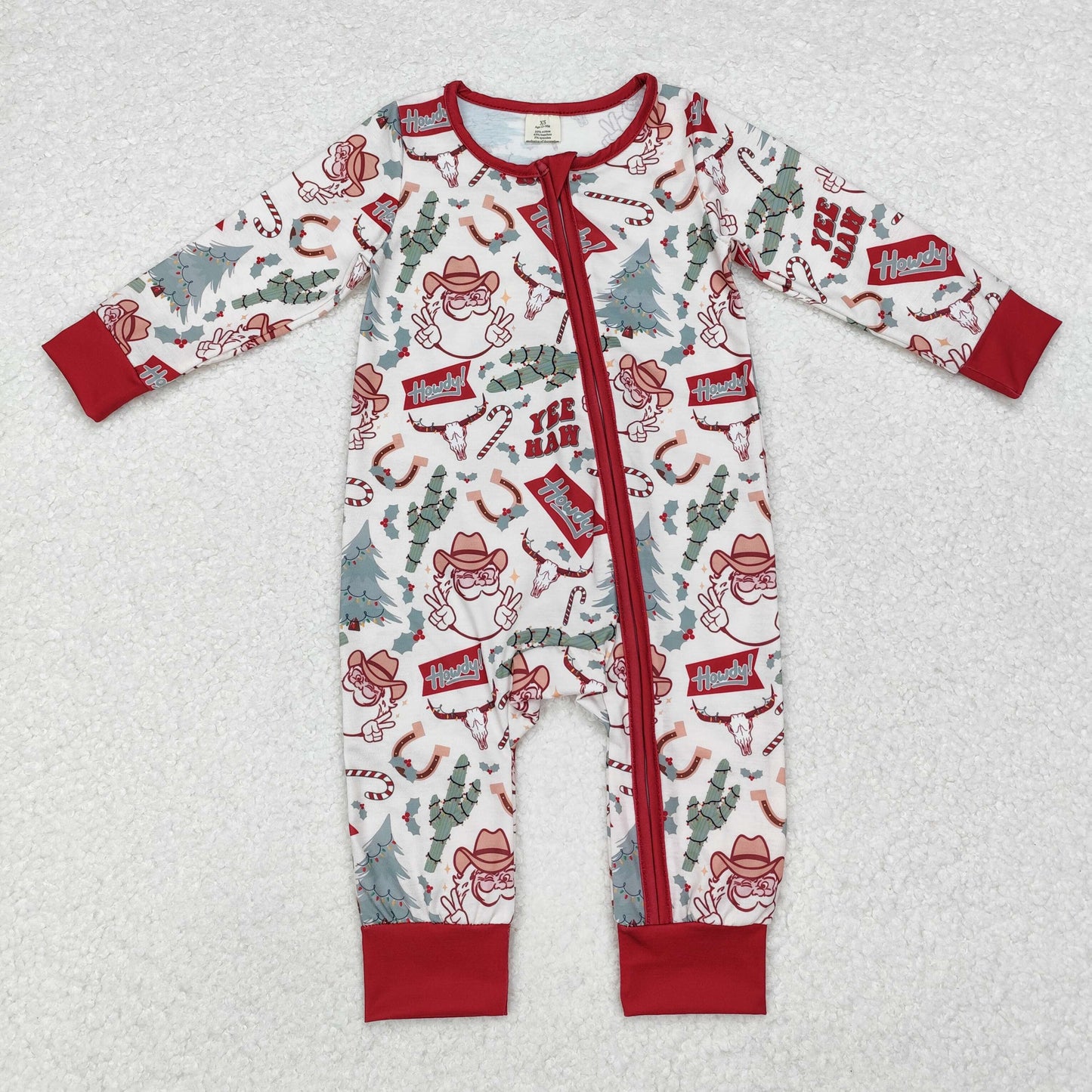 Baby Boys Christmas Western Santa Romper