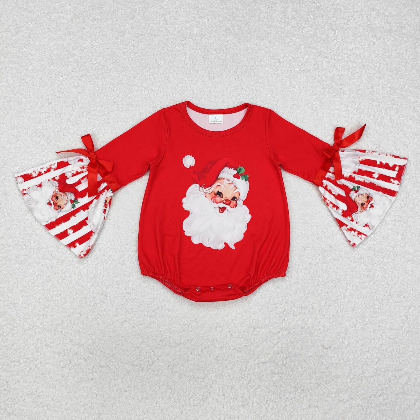 LR1918 Newborn Baby Girls Christmas Santa Bubble Romper