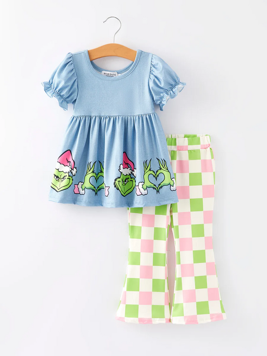 Baby Girls Green Face Outfit Preorder , 5 moq