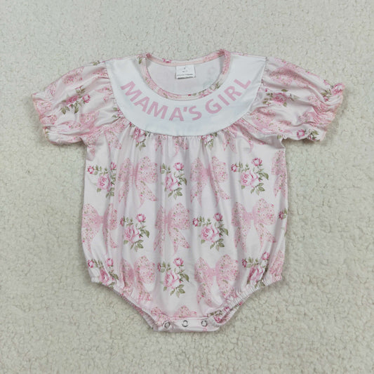 Mama's Girl Pink Floral Short Sleeve Bubble Romper