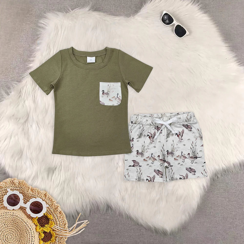 Sibling Baby Boys Mallard Duck Shorts Set