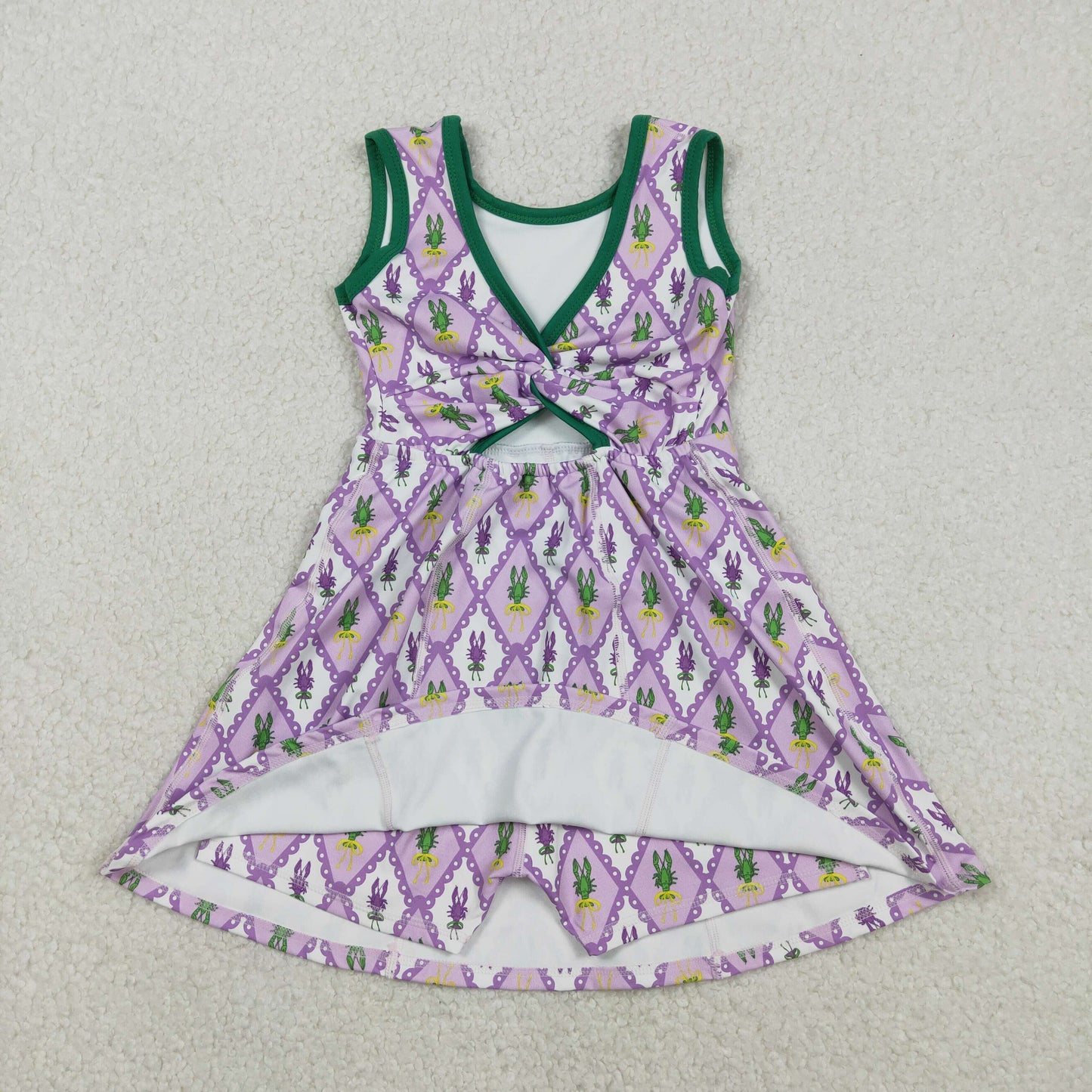 Kids Girls Mardi Gras Crayfish Active Dress