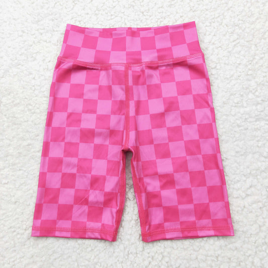 SS0538 Baby Girls Hot Pink Checked Biking Sorts