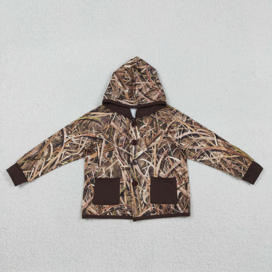 BT1443 Baby Boys straw Camo Long Sleeve Jacket With Pocket
