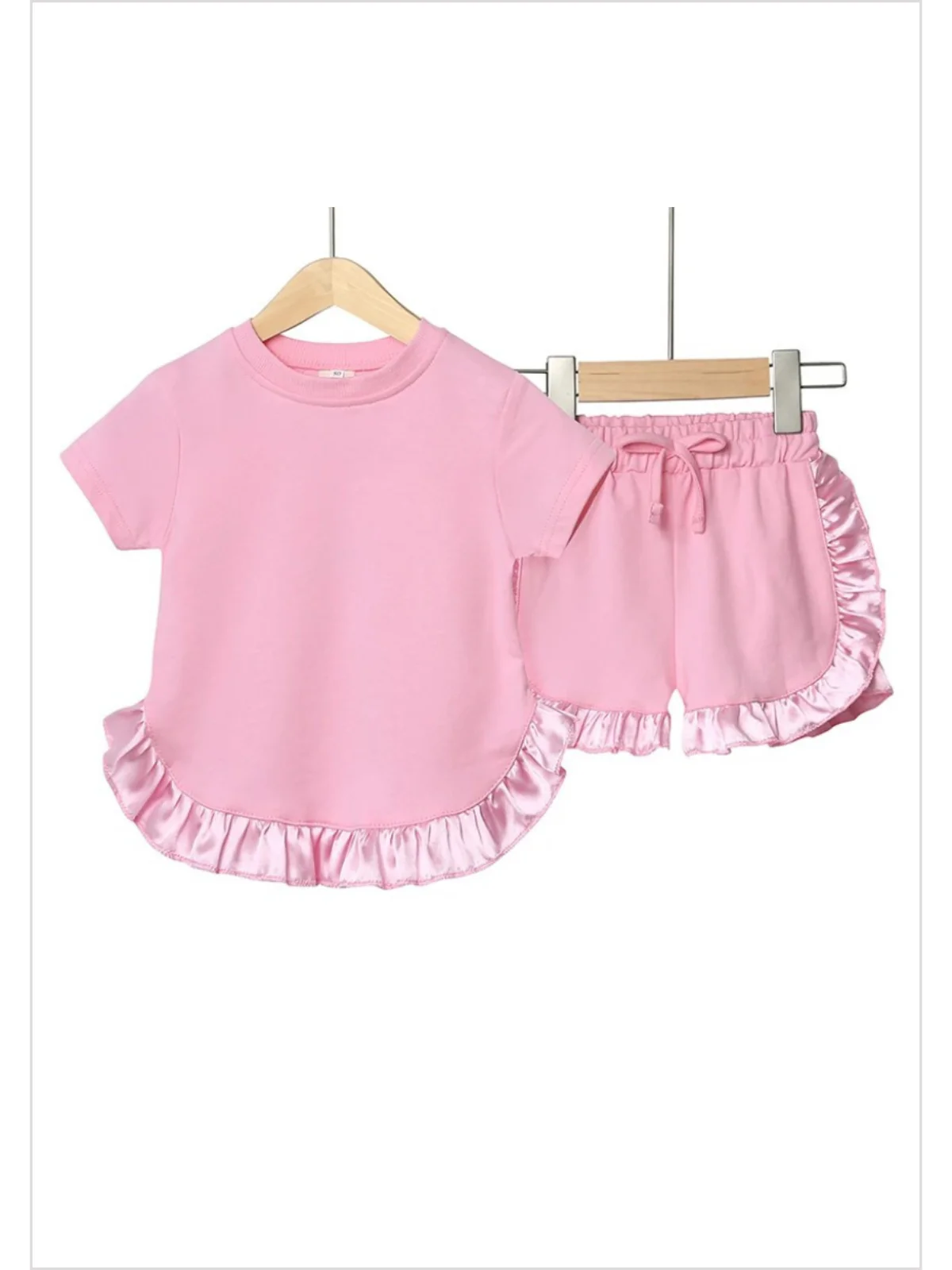 Sumemr Toddler Girls Pink Shorts Set Pre-order 3 MOQ