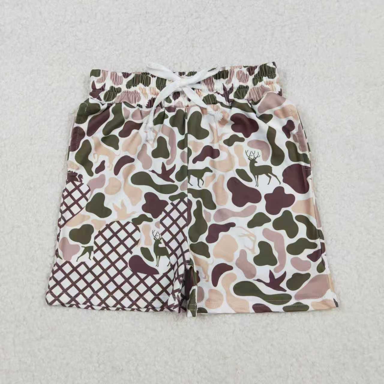 Sibling Baby Boys Hunting Camo Ice Cream Drip Shorts With Pocket