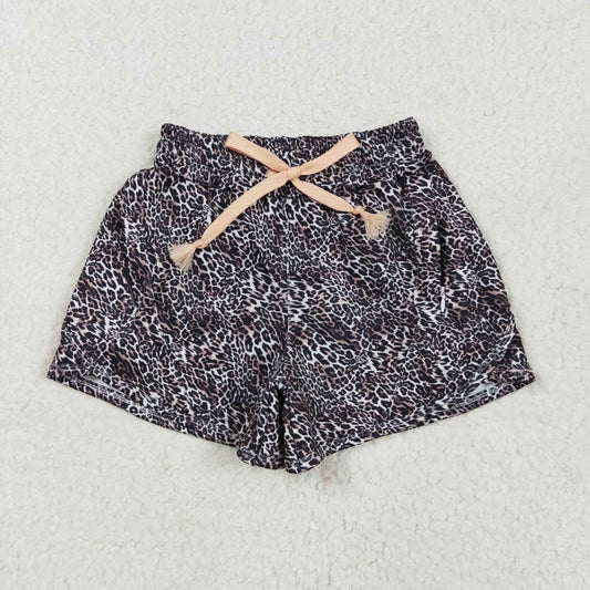 Kids Girls Leoaprd Yoga Shorts
