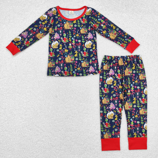 Baby Boys Christmas Party Cartoon Pajama Set