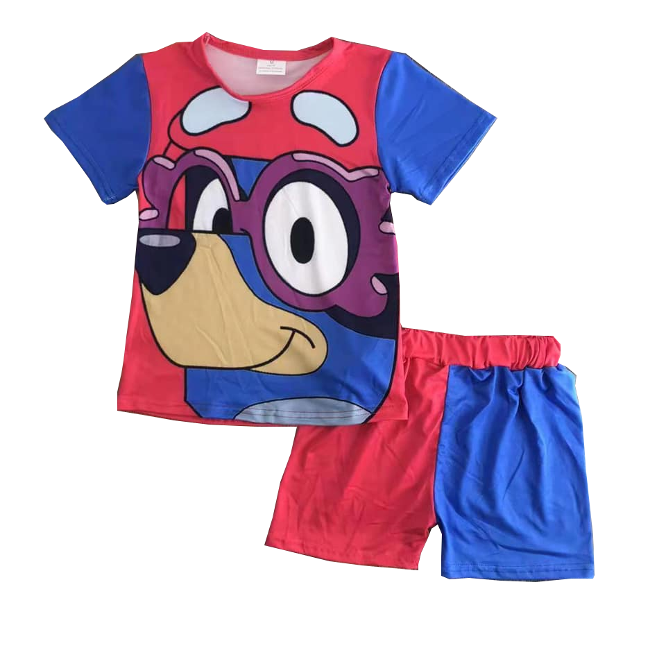 Baby Boys Cartoon Blue Dog Set Pre-order 3 MOQ