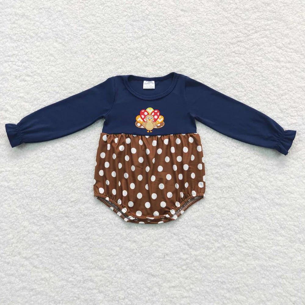 LR0605 USA Shop Baby Baby Girls Thanksgiving Turkey Romper