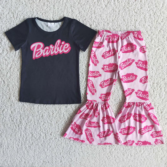 E2-19 Kids Girls Pink Barbi Outfit