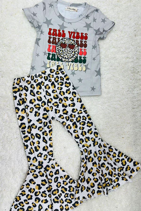 3 MOQ Baby Girls Fall Vibes Bell Bottom Pants Set Pre-order