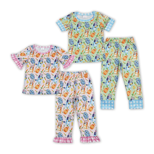 Baby Sibling Cartoon Dog Easter Pajama Set