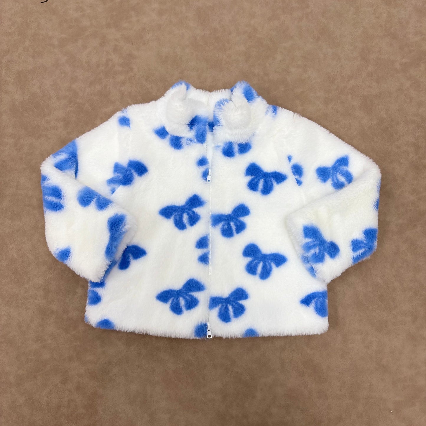 USA Shop Baby Girls Sibling Bows Polar Fleece Zip Jackets Cardigans