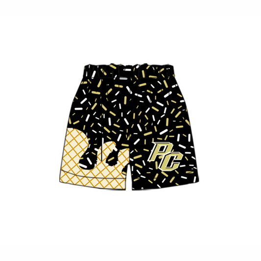 Split Preorder August 31 th Baby boys sport team ice cream black shorts