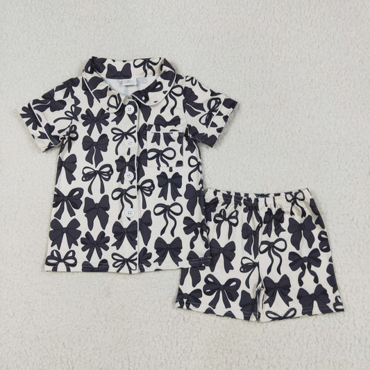 Baby Girls Black Coquette Shorts Pajama Set