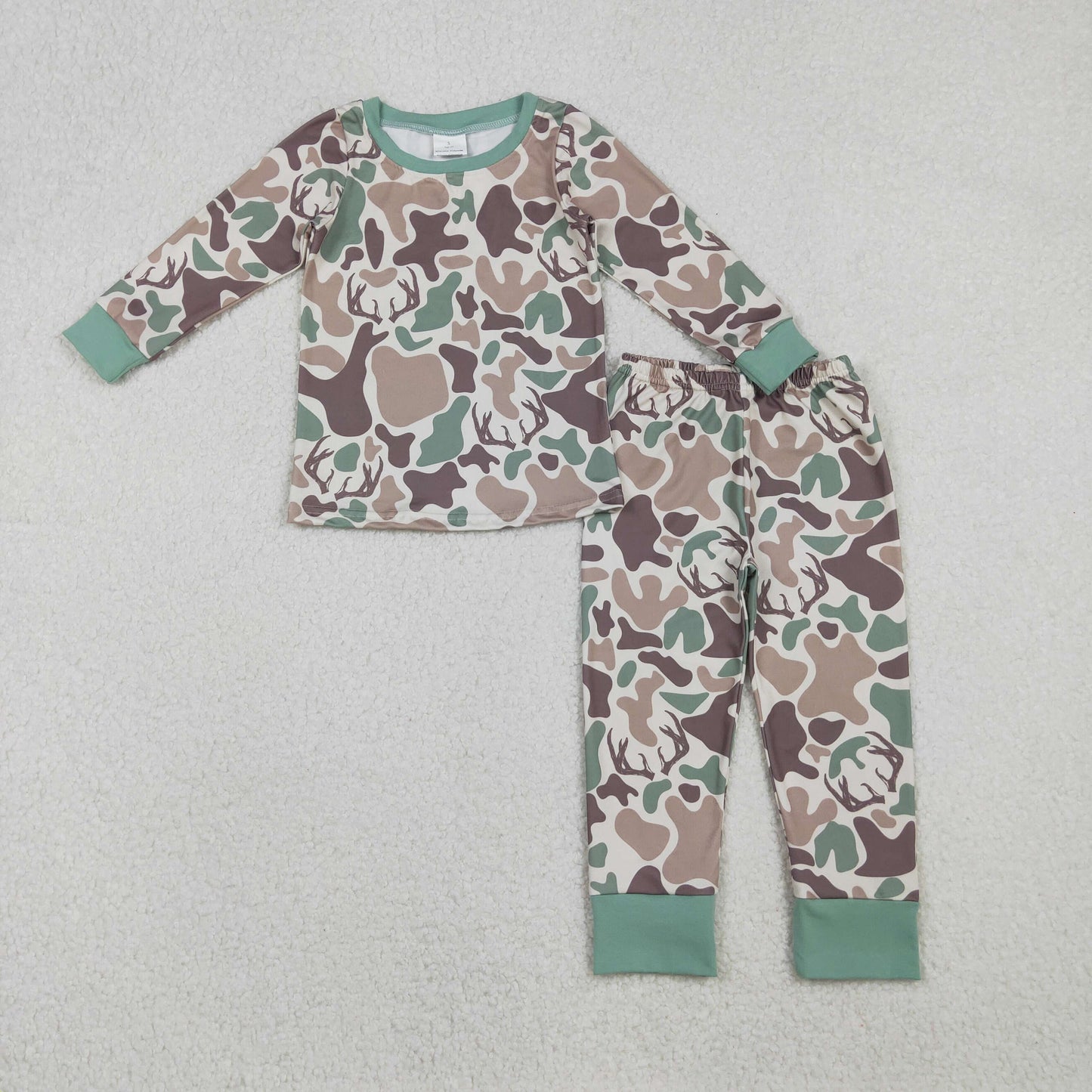 BLP1232 Kids Boys Hunting Camo Long Sleeve Pajama Set