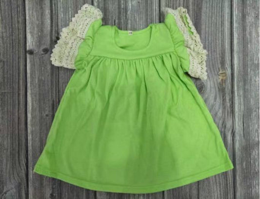 Bbay Girls Green Color Lace Dress On Sale