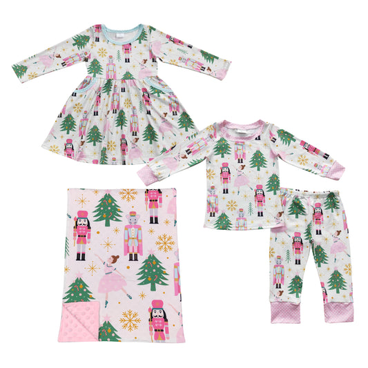 Toddler Girls Christmas Nutcracker Pajama Set Dress Blanket Collection